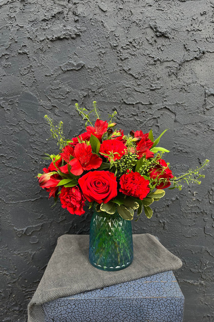 Love From Downtown vibrant floral arrangement with rich seasonal blooms, hand-designed by Main Floral in Anoka, Minnesota