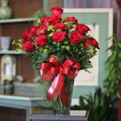 Red Roses Bouquet (10 Stems) - Dough and Cream