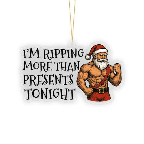 Ripped Santa Acrylic Christmas Ornament