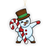 Snowman Candy Cane Acrylic Christmas Ornament