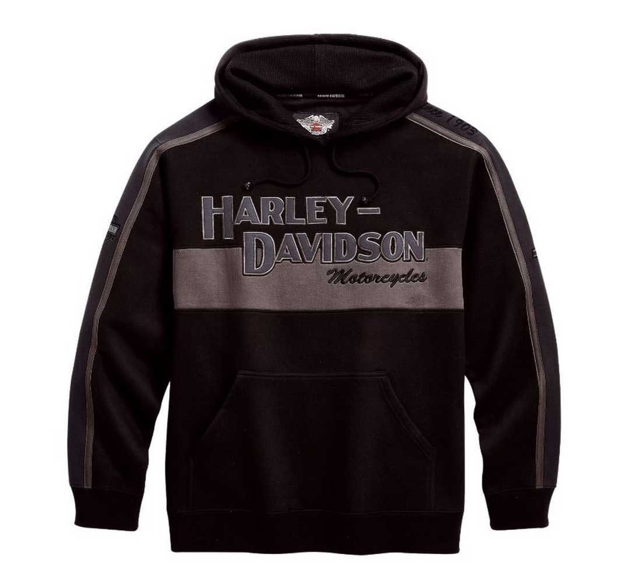 Harley-Davidson® Men's Prestige Hooded Sweatshirt Black & Gray 99128 ...