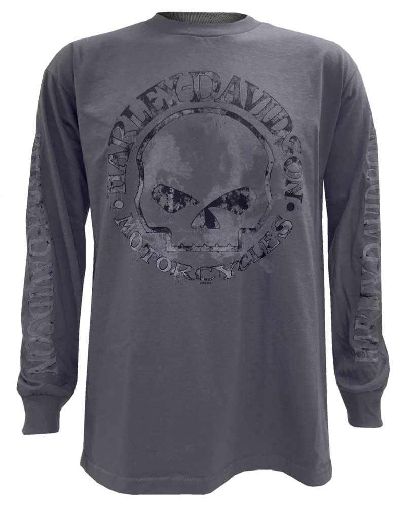 HarleyDavidson® Men's Willie G Skull Long Sleeve TShirt, Black