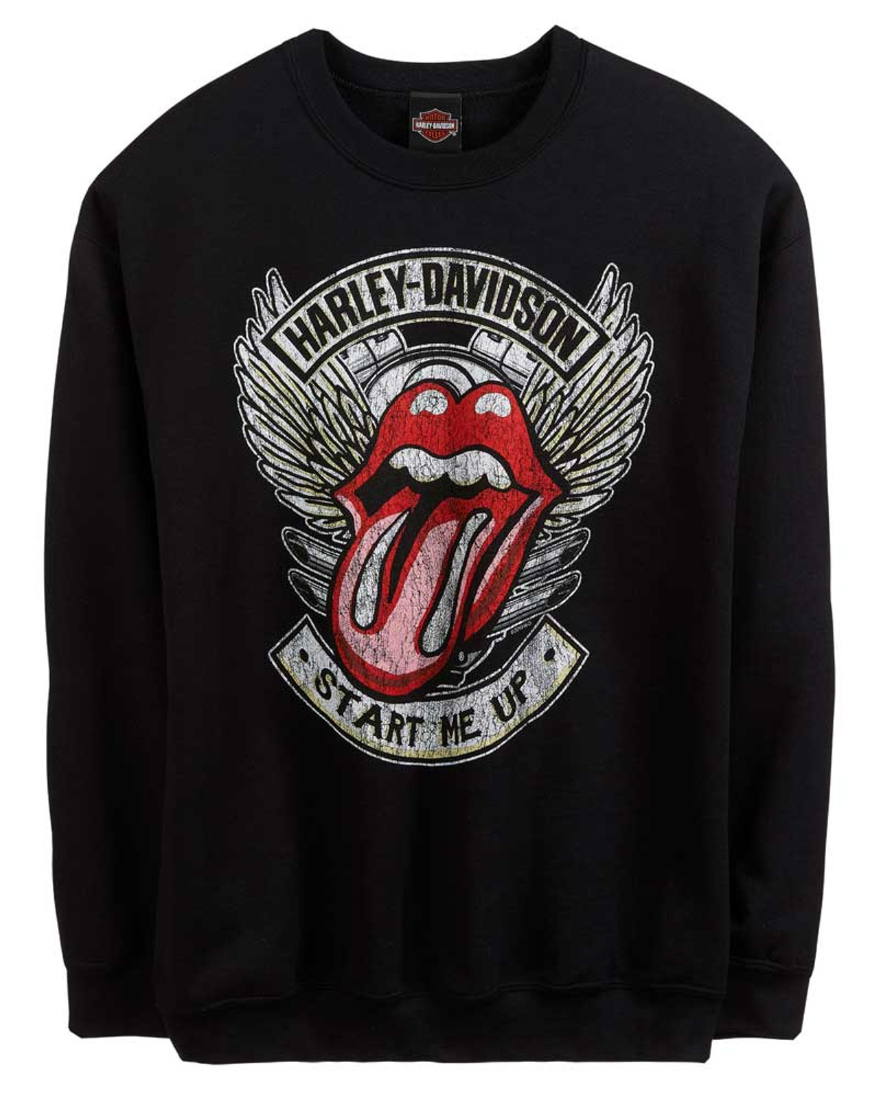 Harley-Davidson® Men's Rolling Stones Start Me Up Fleece Pullover Crew ...