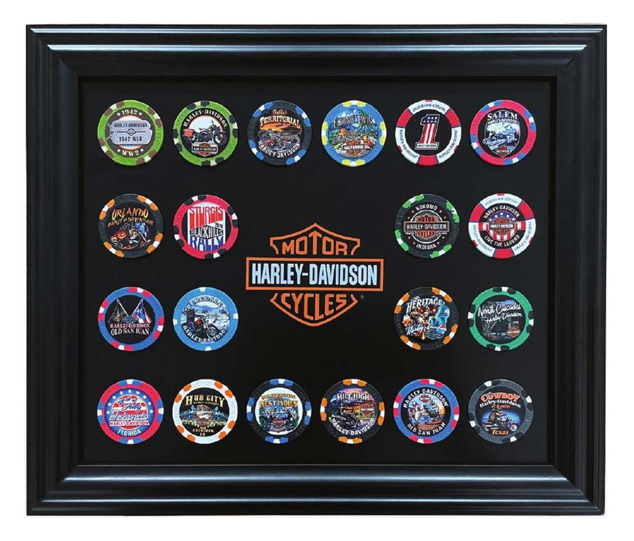 HarleyDavidson® Classic Bar & Shield Poker Chip Frame Holds