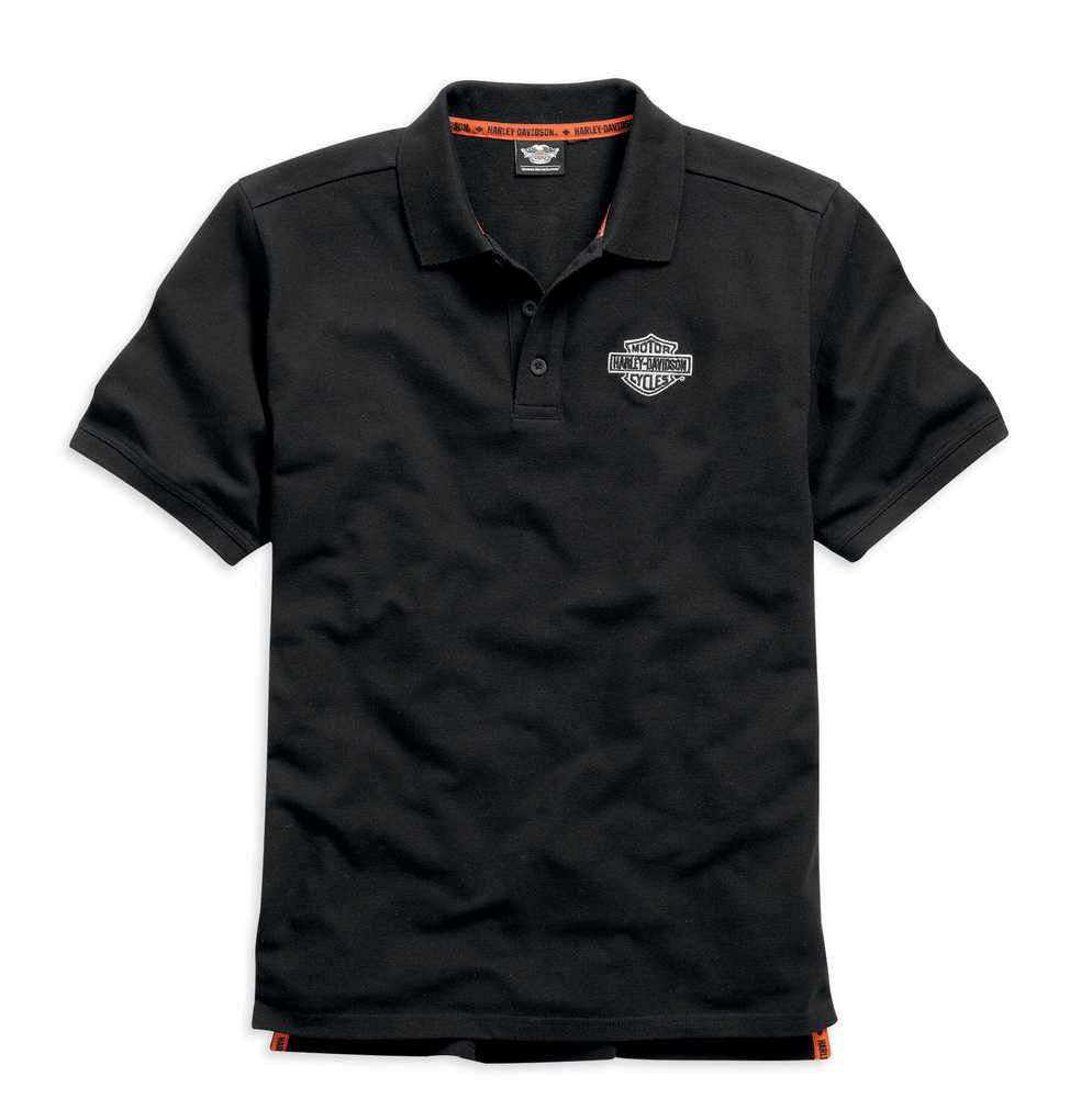 Harley-Davidson® Men's Knit Polo Shirt, Embroidered Bar & Shield