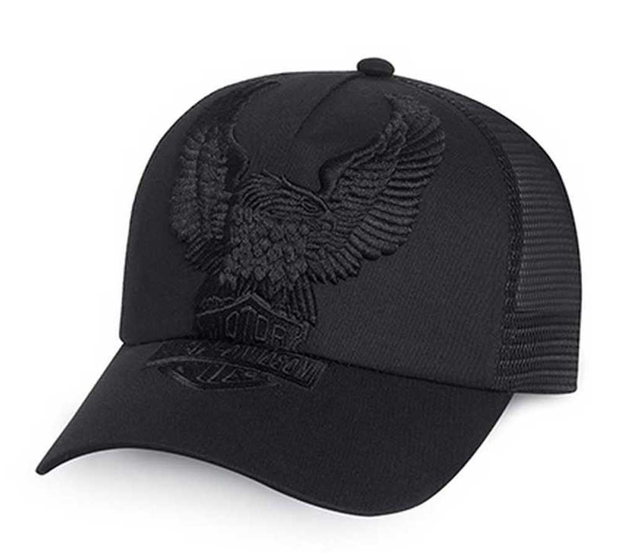 Harley-Davidson® Men's Eagle Trucker Baseball Cap Hat Black