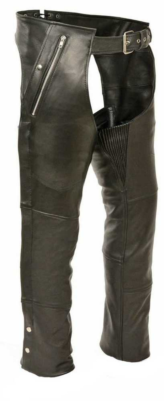 Milwaukee Leather 4 Pocket Chaps, Thigh Stretch, Removable Thermal ...