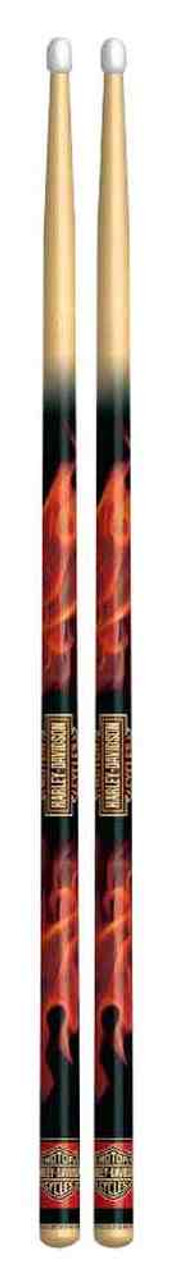 Harley-Davidson® Red Flames Bar & Shield Logo Drumstick Set