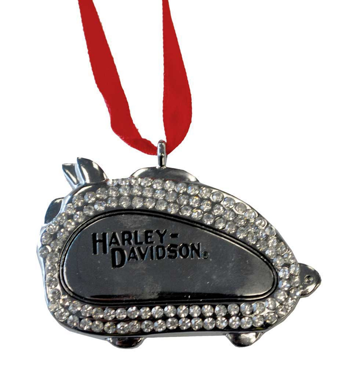 HarleyDavidson® 3D Bling Hog Tank Silver Christmas Tree Ornament 96886