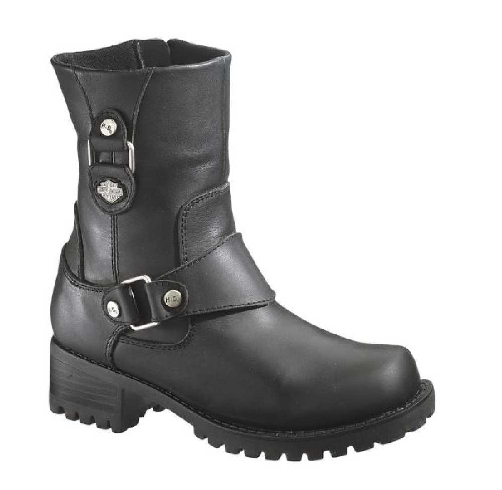 Harley-Davidson レディースバイクブーツ 7M ブラック Harley-Davidson® Women's Alivia Black Leather 7-Inch Motorcycle