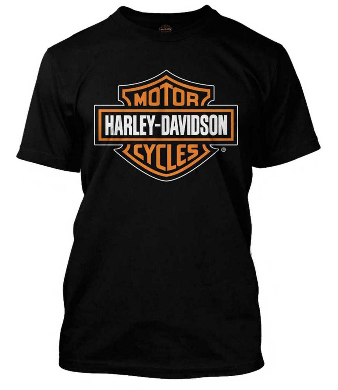 Harley-Davidson® Men's Orange Bar & Shield Black T-Shirt 30290591