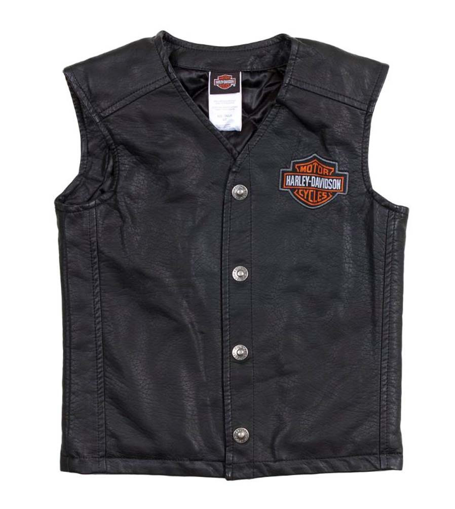 Harley-Davidson® Little Boys' Bar & Shield PU Pleather Biker Vest