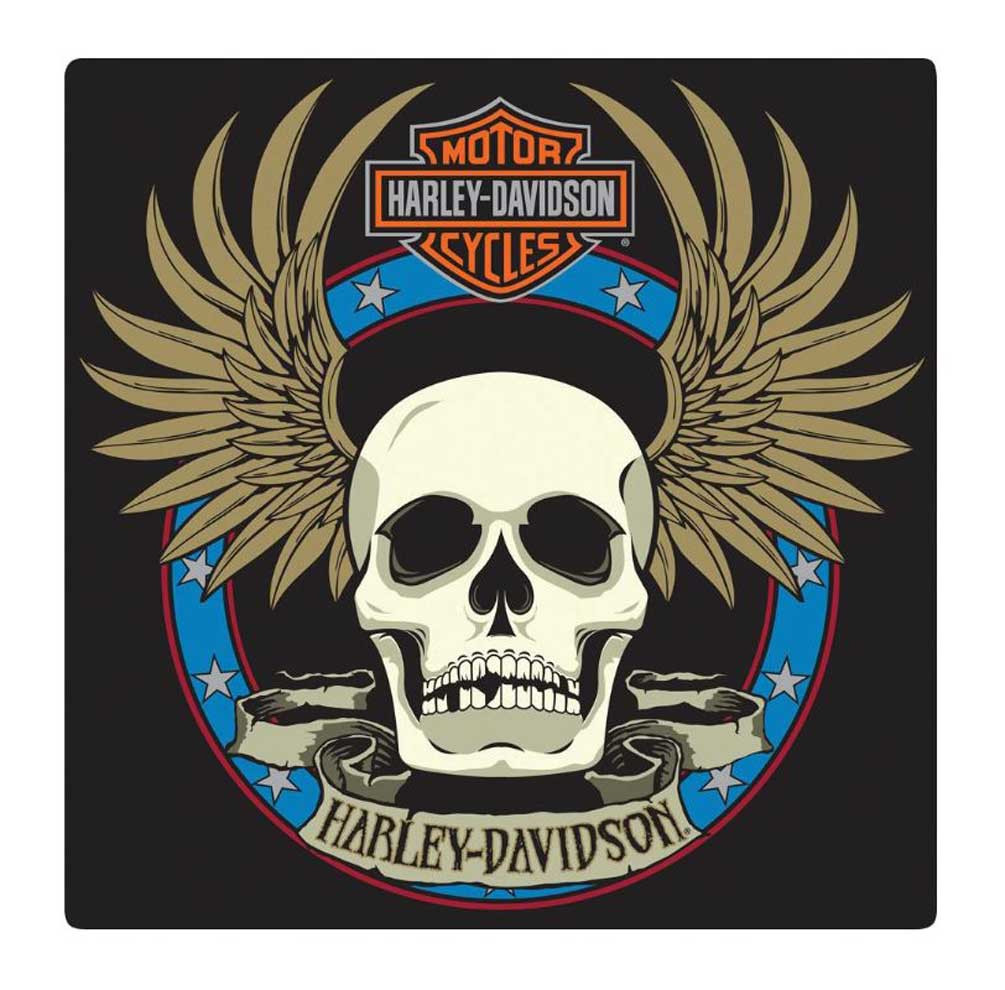 Harley-Davidson® Embossed Spade Winged Skull Tin Sign, 14.5 x 14.5