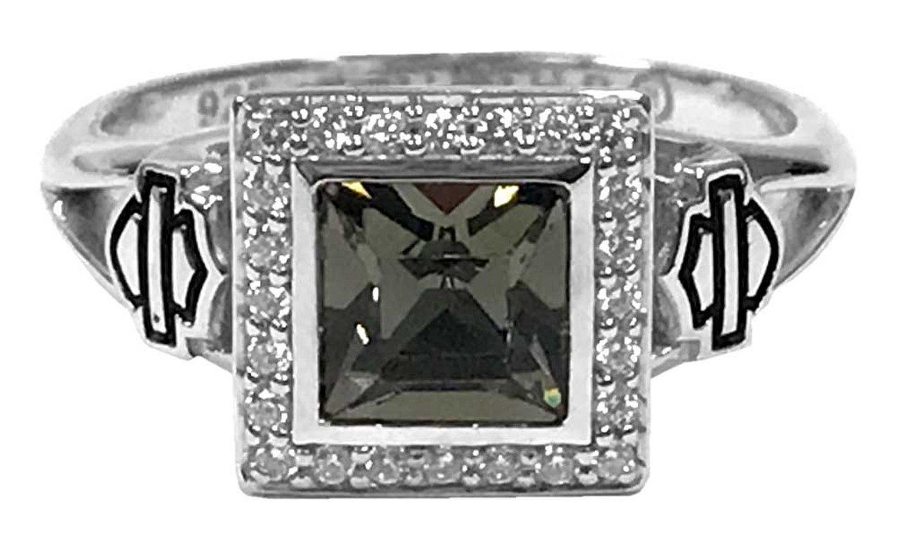 Harley Davidson/リング Harley-Davidson® Women's Ring, Black Ice Crystal Outline