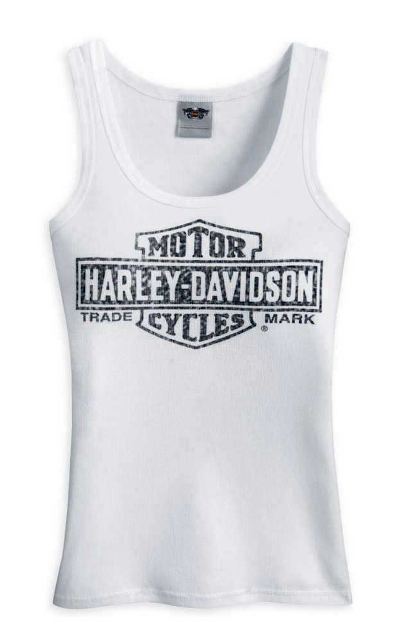 Harley-Davidson® Women's Bar & Shield Trademark Logo Tank, White 99100 ...