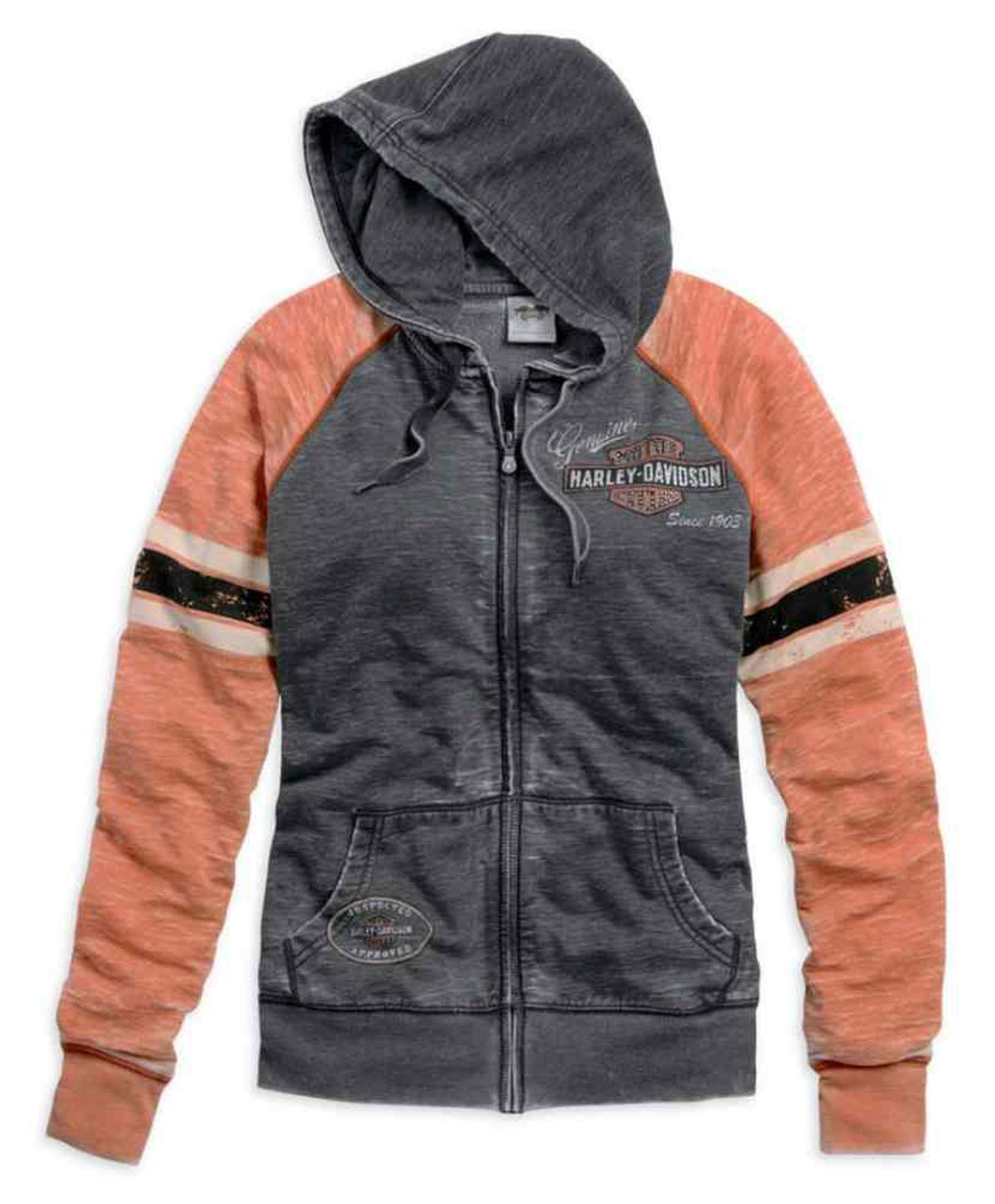 パーカー・フーディ IONSEOUL harley-davidson washed hood BJ56 Harley-Davidson® Women's Genuine Oil Can Burnout Hoodie