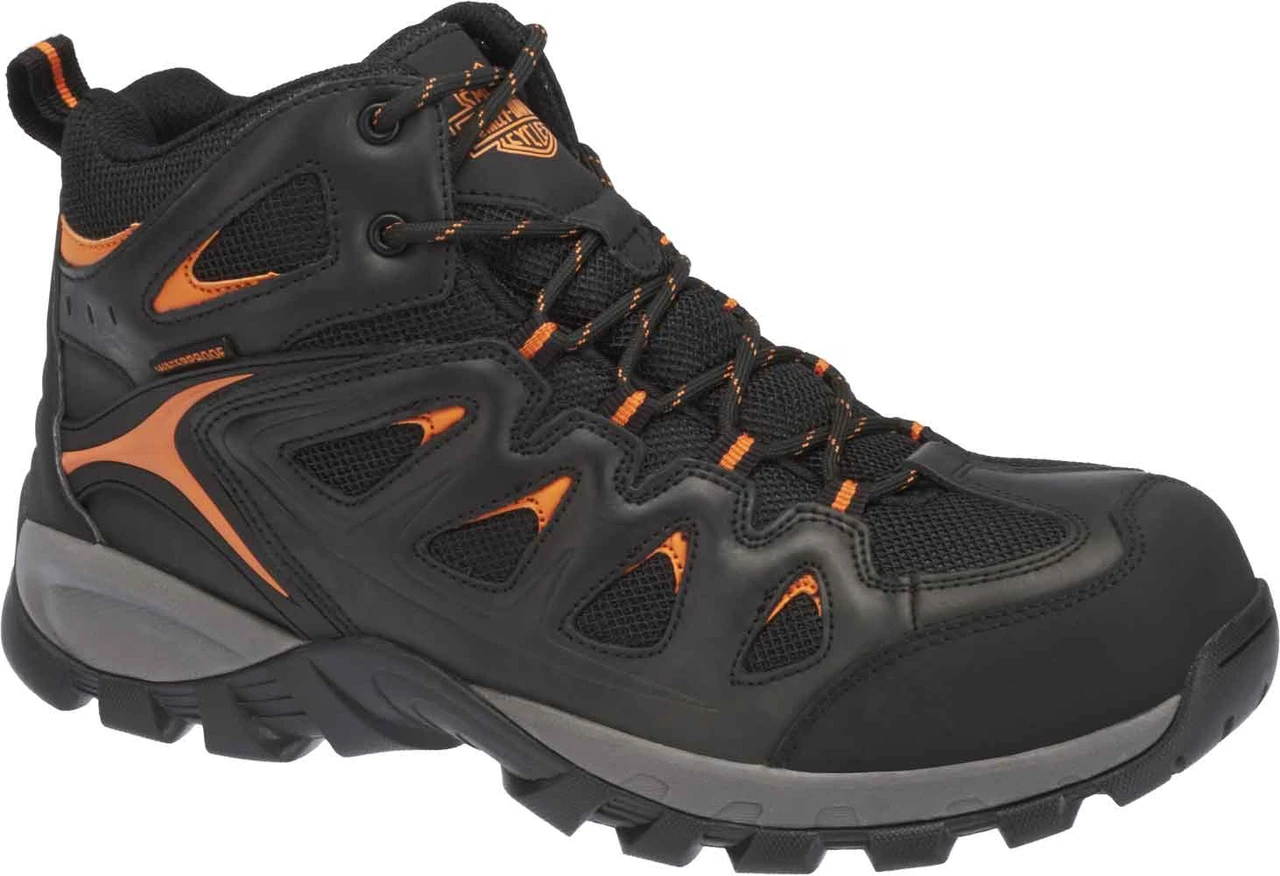 Men\'s Harley-Davidson Woodridge Black Orange Waterproof Hiking Sneakers, Size 10 Harley-Davidson® Woodridge #D93328 Men main image 4