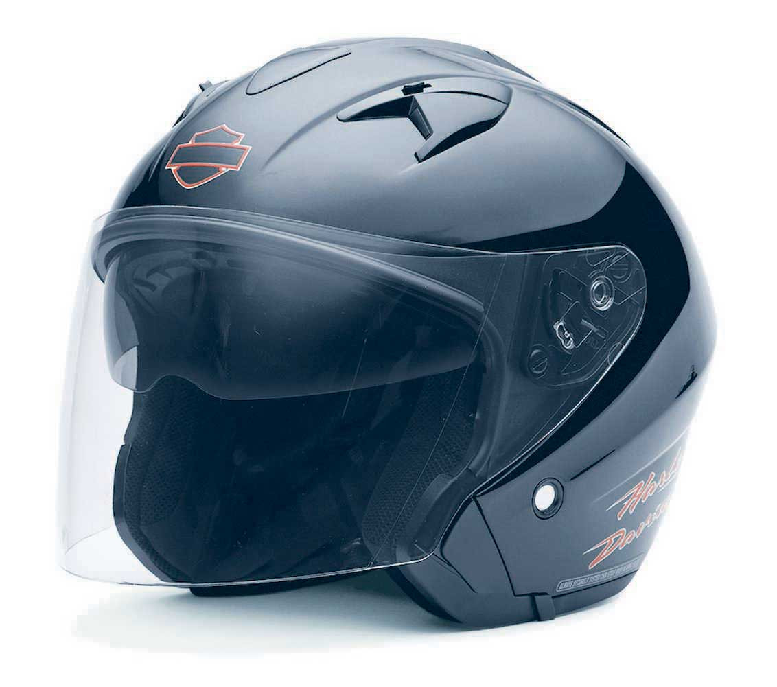 Harley-Davidson® Womens 3/4 Helmet, Retractable Sun Shield, Black