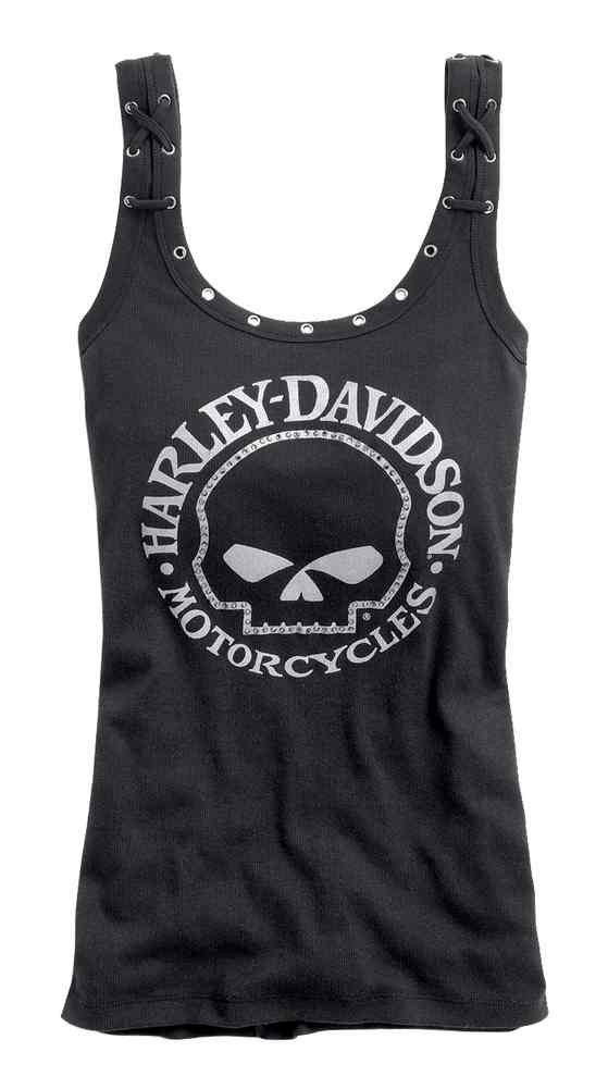 Harley-Davidson® Women's Tank Top, Willie G Skull Lace Tank, Black