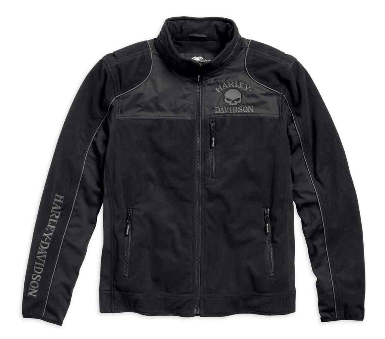 Harley-Davidson? Men's Fleece Mid-Layer Vest Windproof, BLACK. 98567-16vm, Size: Medium