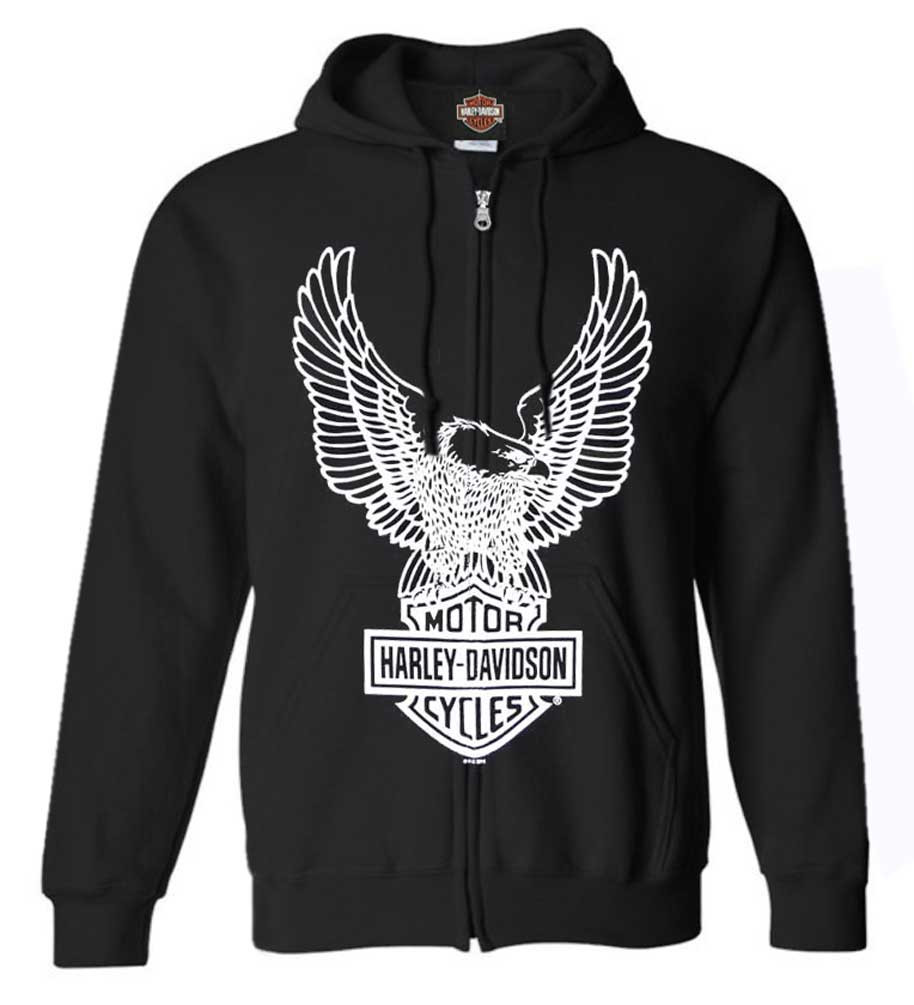 Harley-Davidson ジップアップパーカー 総柄 イーグル Harley-Davidson® Men's Eagle Hoodie, Hooded Sweatshirt Zippered