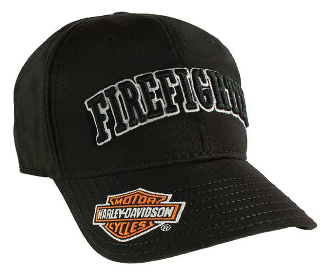 Harley-Davidson® Firefighter 3D Black Baseball Cap, Adjustable Closure  BC126830