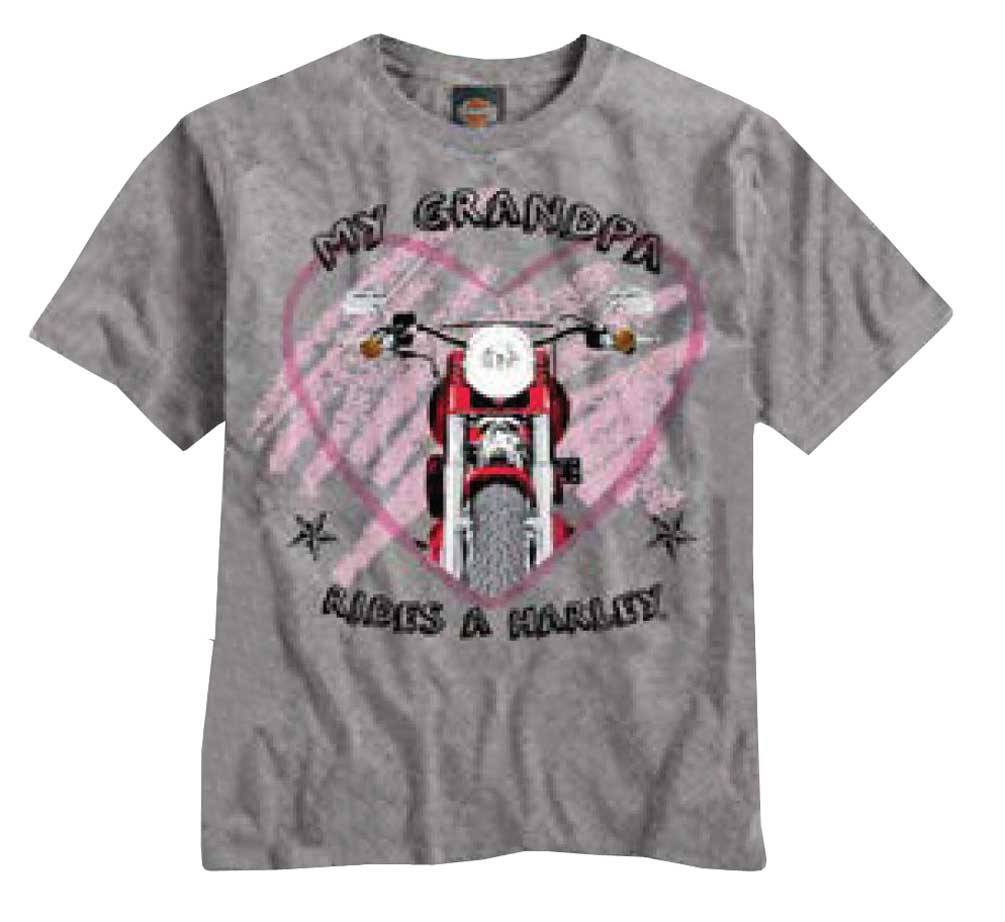 Grandpa Rides A Harley T-Shirt Gray 