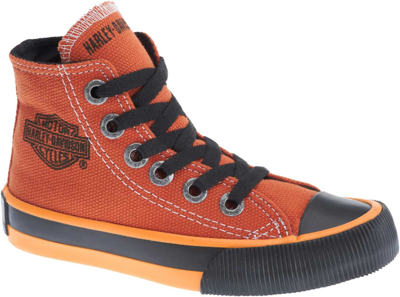 Harley-Davidson® Kid's 3-Inch Patch Orange Hi-Top Athletic