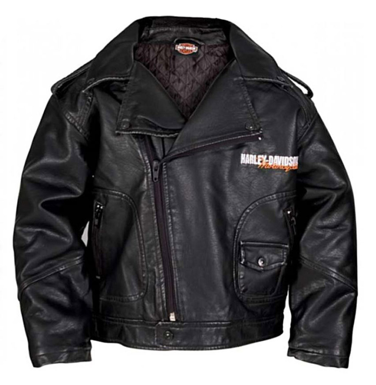 Harley-Davidson® Little Boys' Upwing Eagle Biker Pleather Jacket Black  0386074