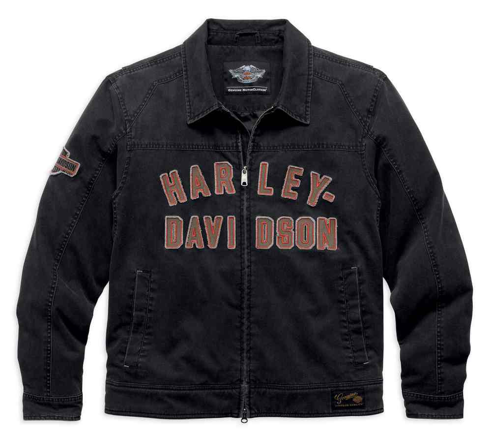 Harley-Davidson® Men's Becher Garage Jacket Coat Zip Front, Black