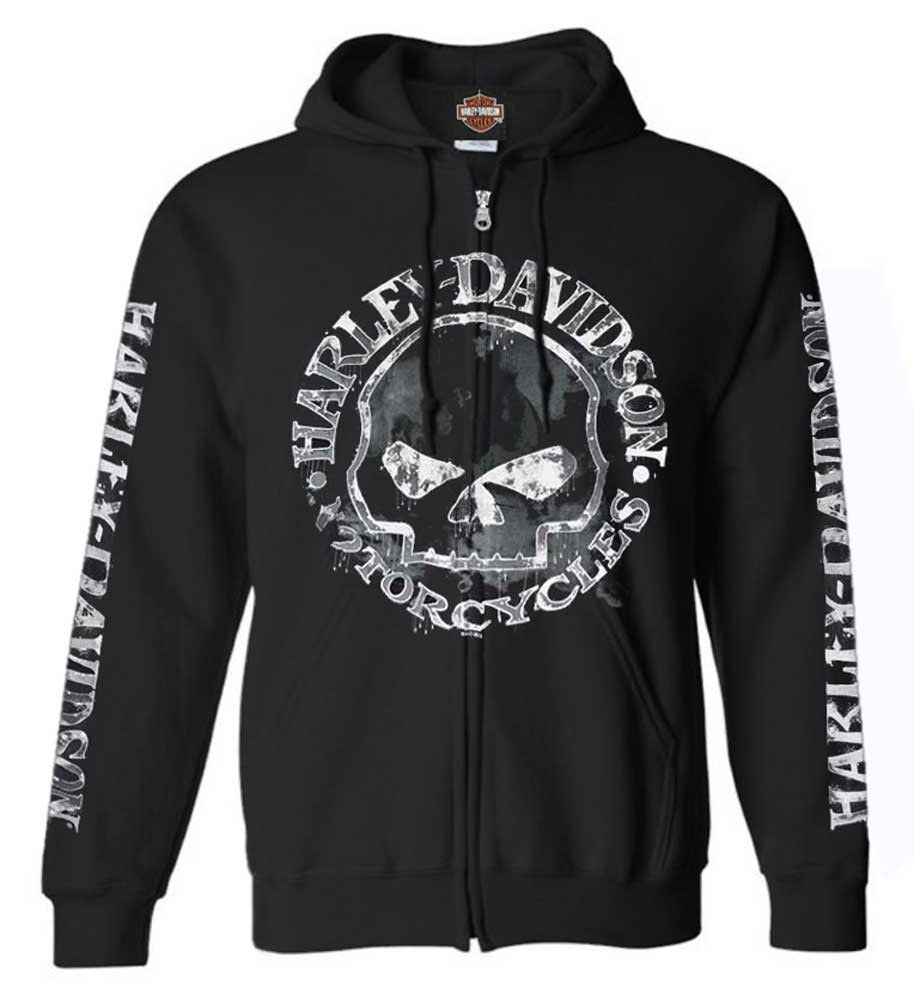Harley-Davidson® Men's Zippered Sweatshirt Jacket, Willie G Skull