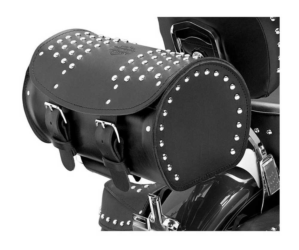 や*ー様 Harley-Davidson 黒 レザー ドラムバッグ Harley-Davidson® Heritage Leather Touring Bag Studded Detailing