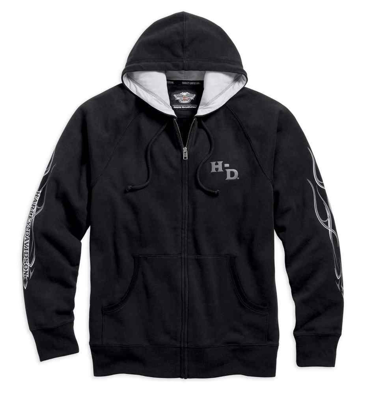 Harley-Davidsonフレイムデザイン ジップアップHOODIEパーカー Harley-Davidson® Men's Pinstripe Flames Zippered Hoodie