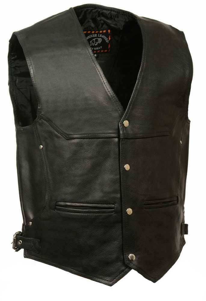 Milwaukee Leather Men's Deep Pocket Vest w/ Side Buckle ML1927