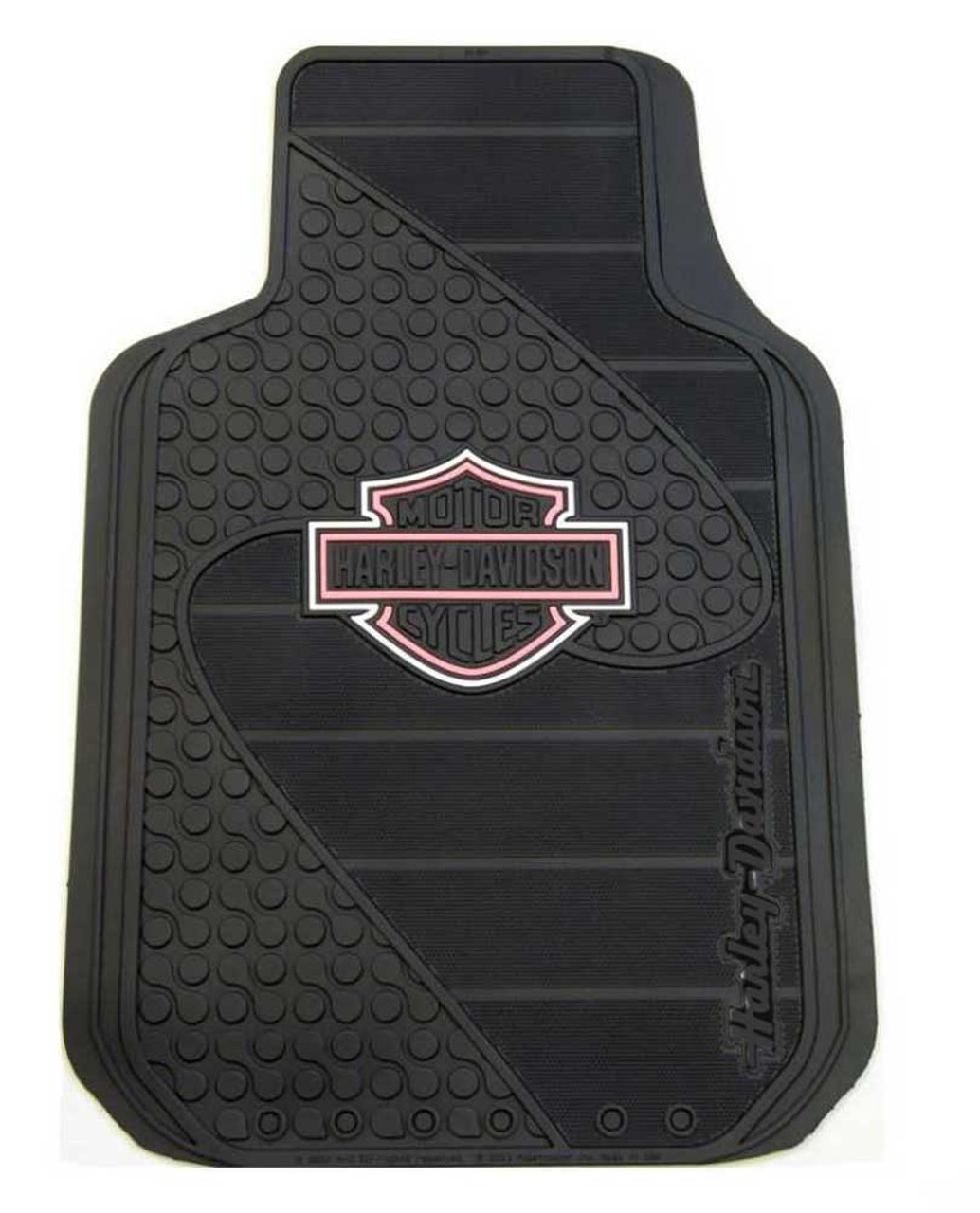 Harley-Davidson® Pink Bar & Shield Factory Front Floor Mats Set of 2 Black  P1384P