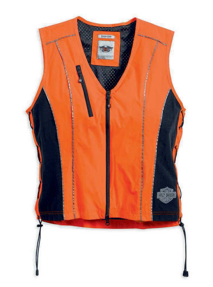 Harley-Davidson® Women's Hi-Vis Vest, Safety Reflective Orange