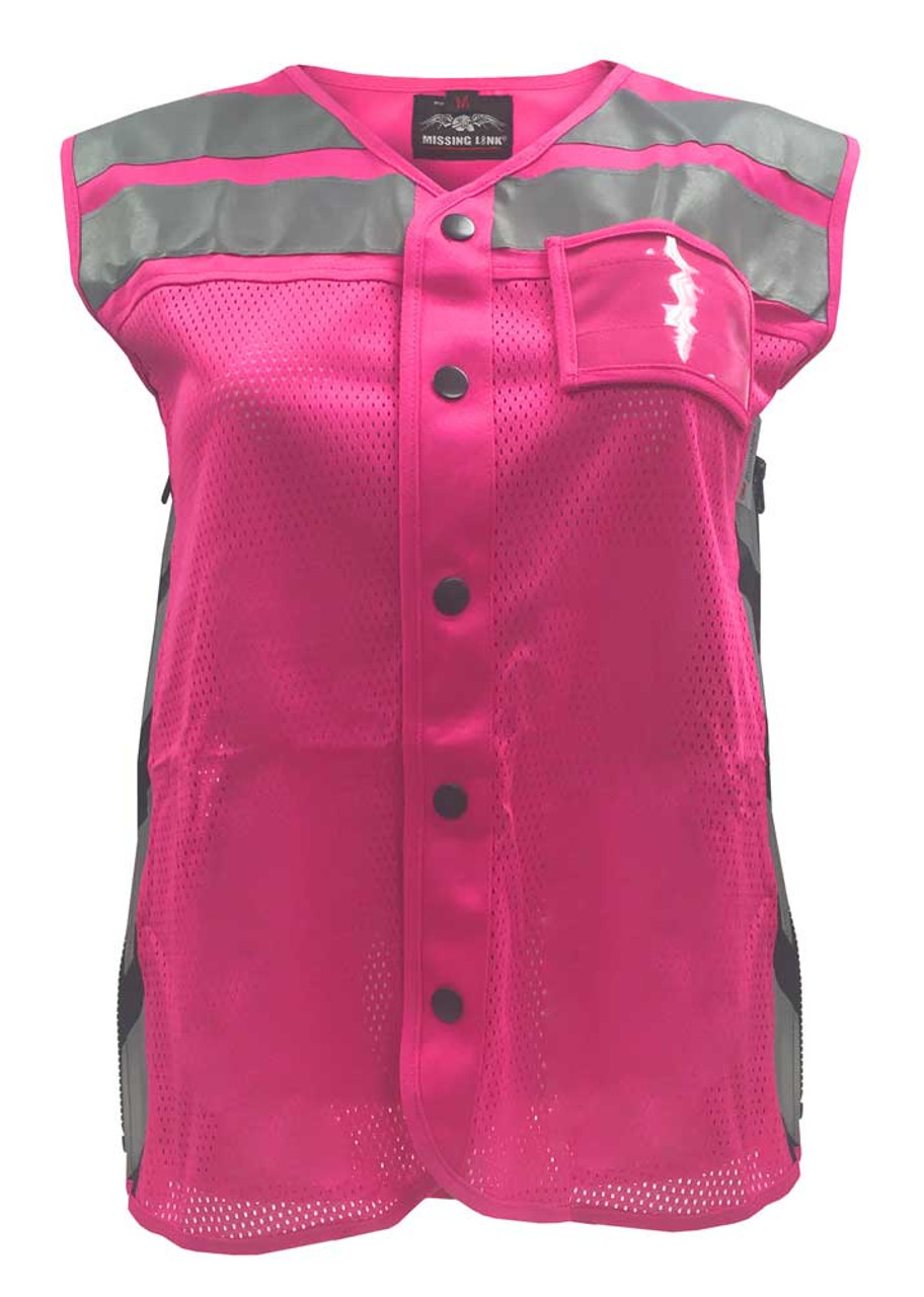 Missing Link Women S Meshed Up Expandable Safety Vest Pink