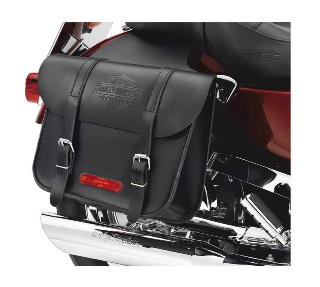 custom leather throw over saddlebags