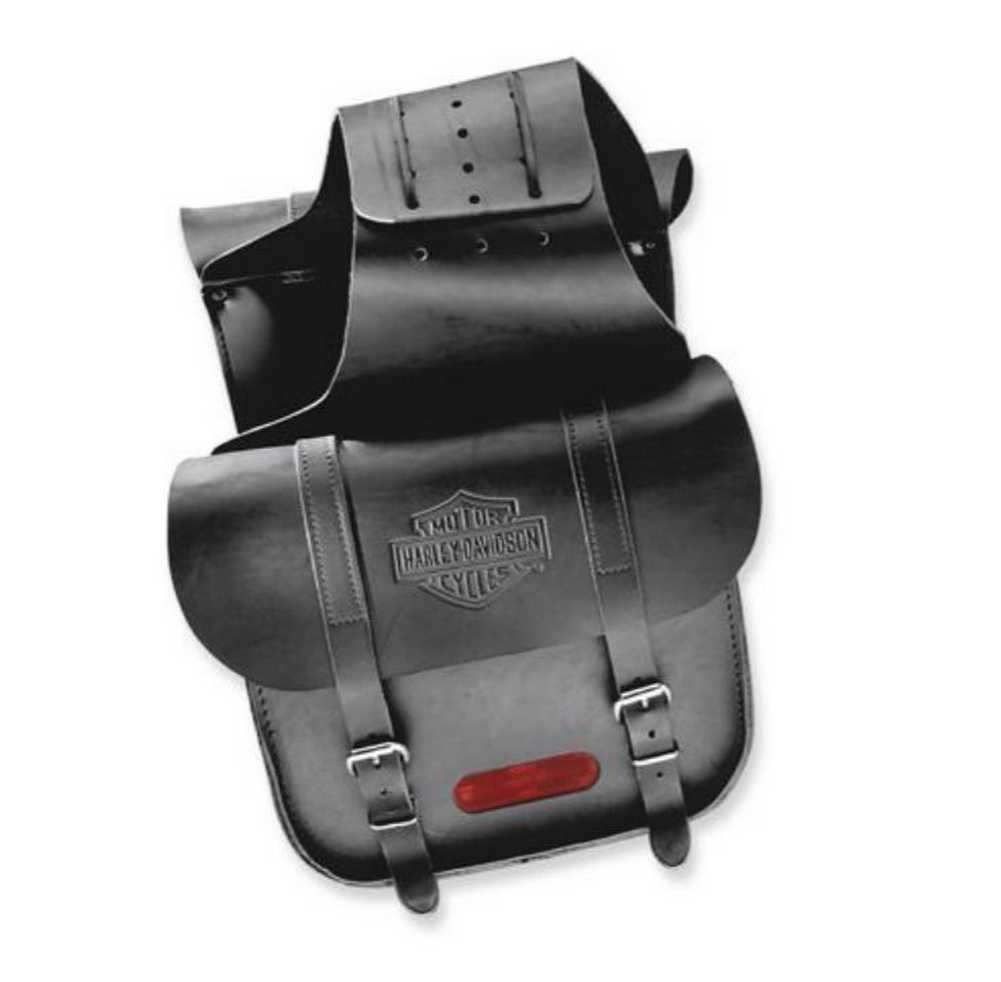 HarleyDavidson® ThrowOver Bar & Shield Saddlebags Black Leather 91008
