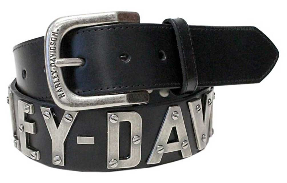 Harley-Davidson® Men's Belt, Metal H-D Font, Black Leather Belt Harley-Davidson® Men's Belt, Metal H-D Font, Black Leather Belt