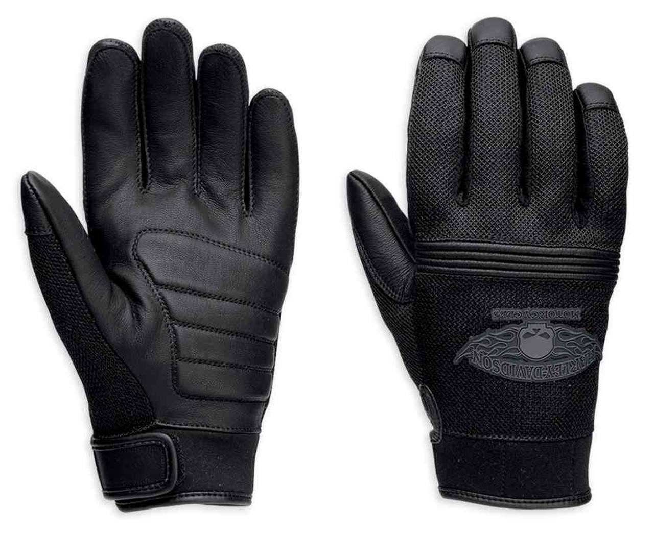 Harley-Davidson® Men's Winged Skull Full-Finger Leather Gloves 98278-14VM