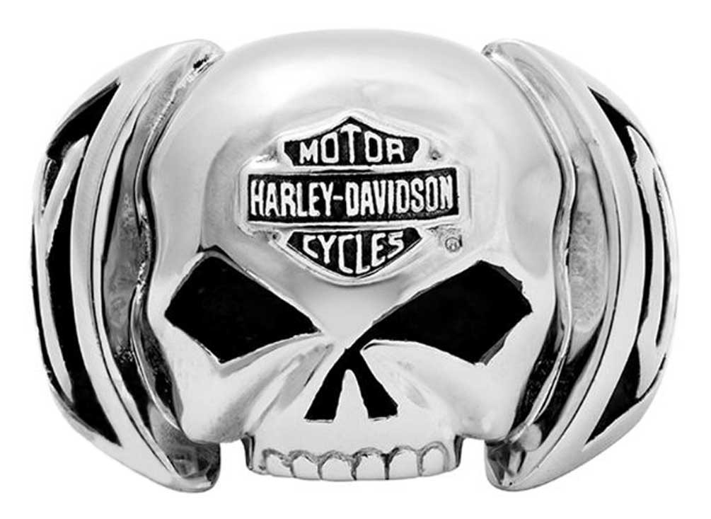 Harley-Davidson スカルリング Harley-Davidson® Men's Skull Ring Stainless Steel HSR0004