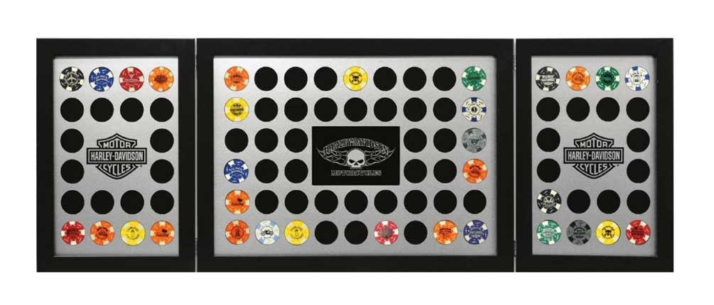 HarleyDavidson® TriFold Poker Chip Collectors Frame, Holds 88 Chips
