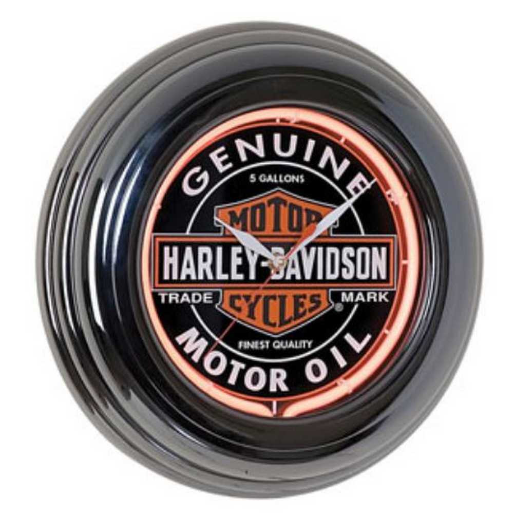 Harley-Davidson® Genuine Oil Can Orange Neon Clock HDL-16617