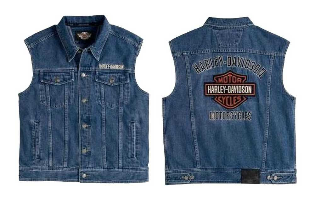 186000 Harley-Davidson ハーレーダビットソン デニムベスト XL メンズ [1000025395791] Harley Davidson - 【稀少モデル！大型刺繍！入手困難】ハーレー