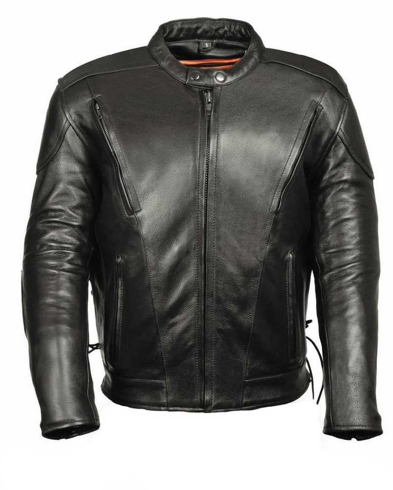 Leather King Men's Side Lace Vented Scooter Jacket SH1010