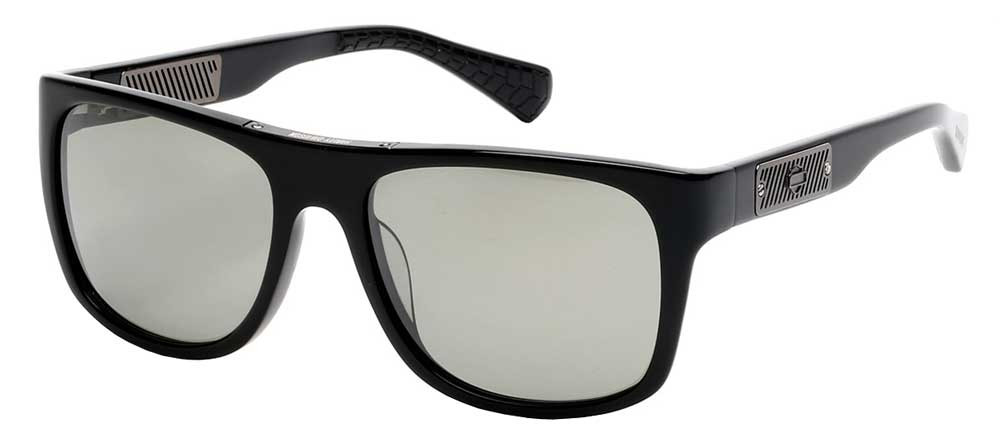 Harley-Davidson® Men's Black Label Sunglasses, Black/Silver Flash Lens