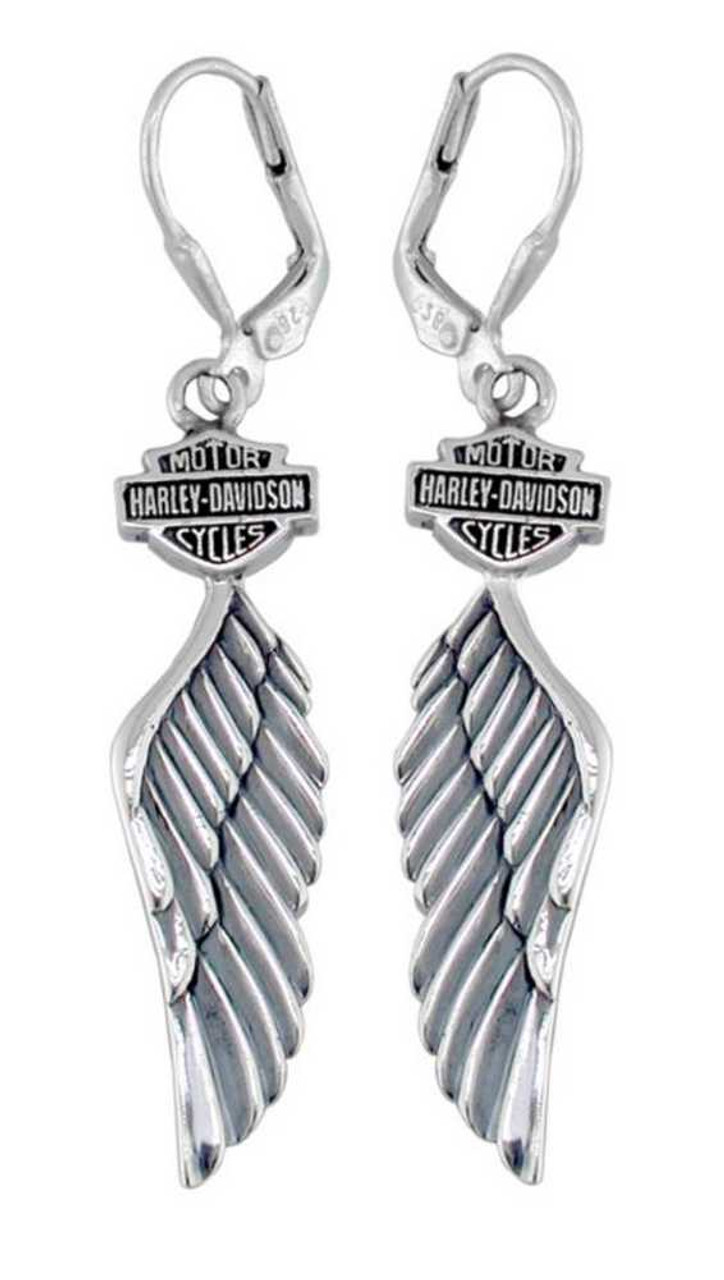 Harley-Davidson® Women's Bar & Shield Winged Dangle Earrings