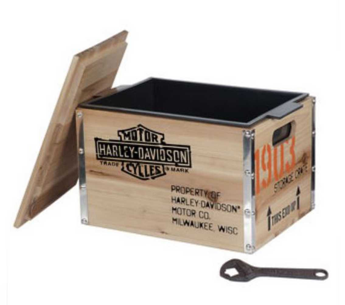 Harley-Davidson® 1903 Vintage Wooden Crate Cooler 13.75 x 10 x