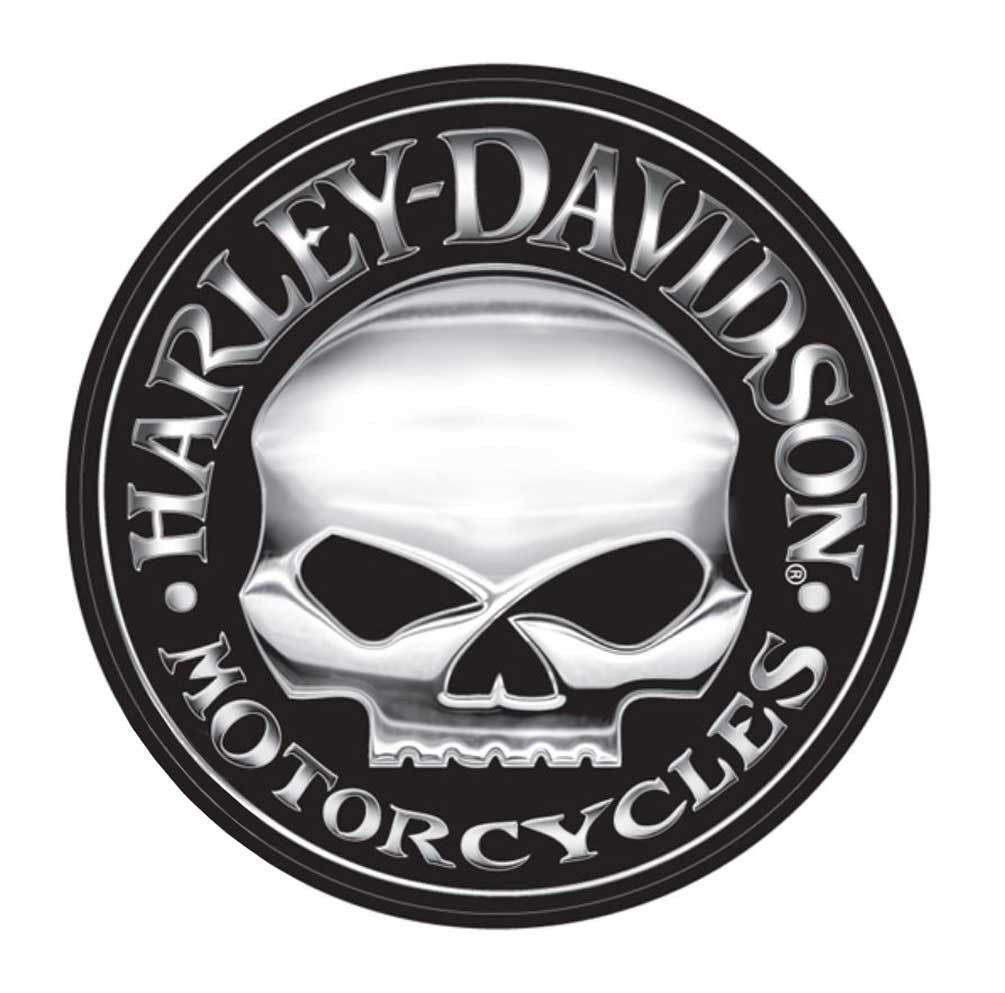 Harley-Davidson® Decal, Silver Willie G Skull Logo, X-Large 29